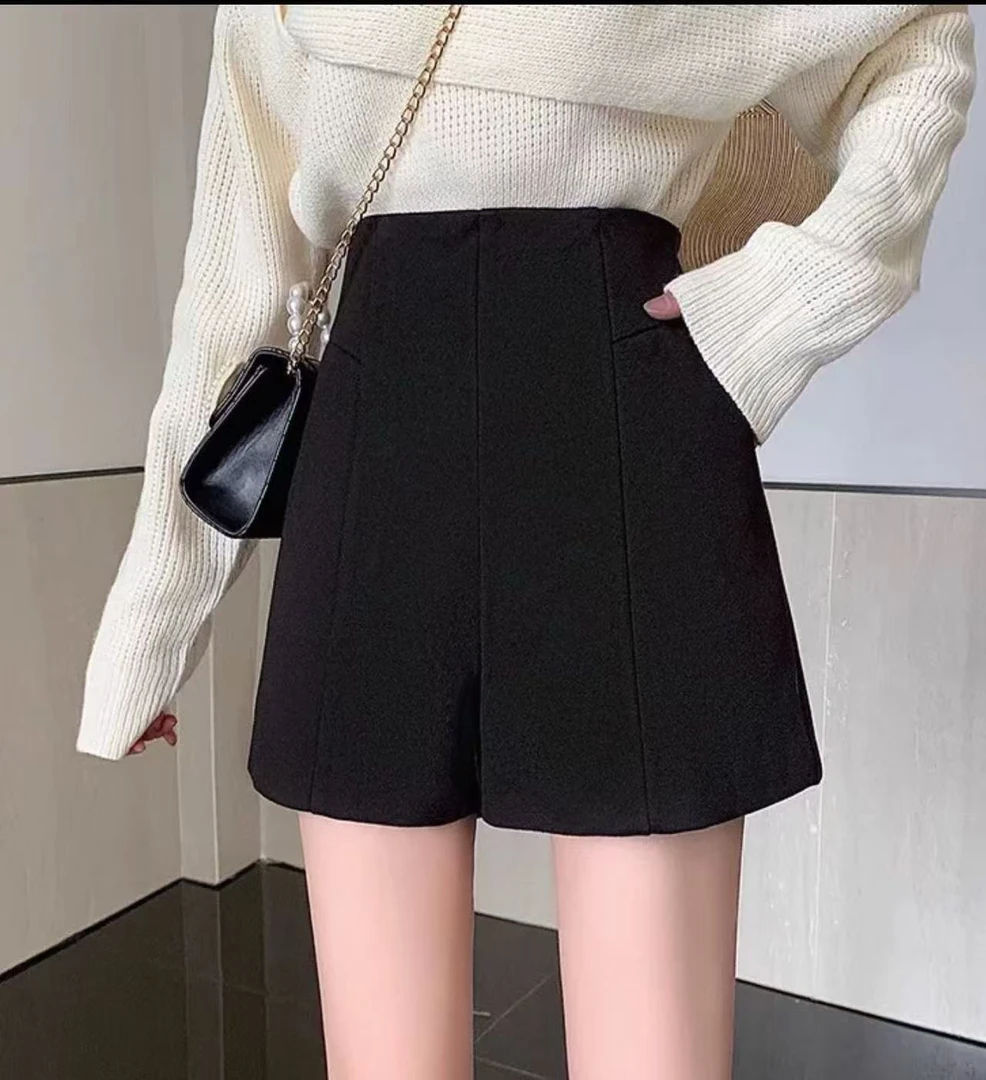 高级西装短裤女2025夏季新款高腰显瘦休闲百搭流行时尚a字裤+腰带