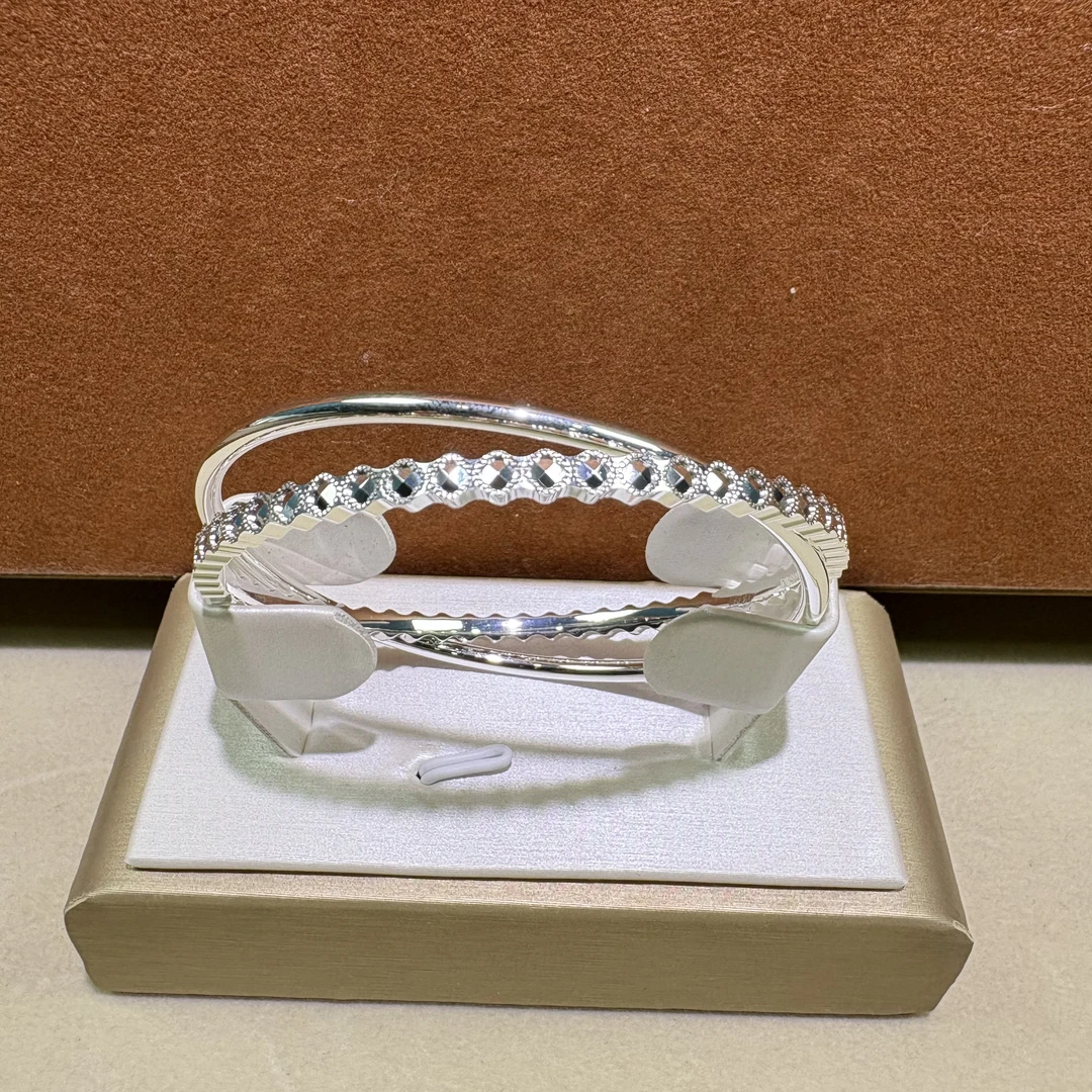 足银手镯 足银999.9万足手镯带证书车花双环（22.48克）55圈口