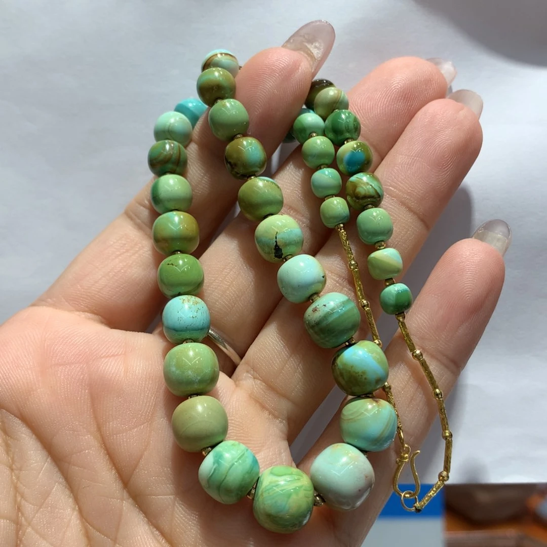 绿松石18K金镶嵌长链