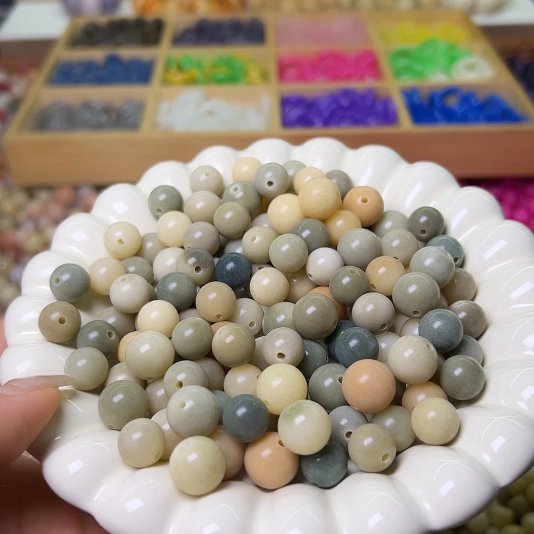 菩提根/象牙果手串微瑕敦宝圆大小混200颗牌➕200颗