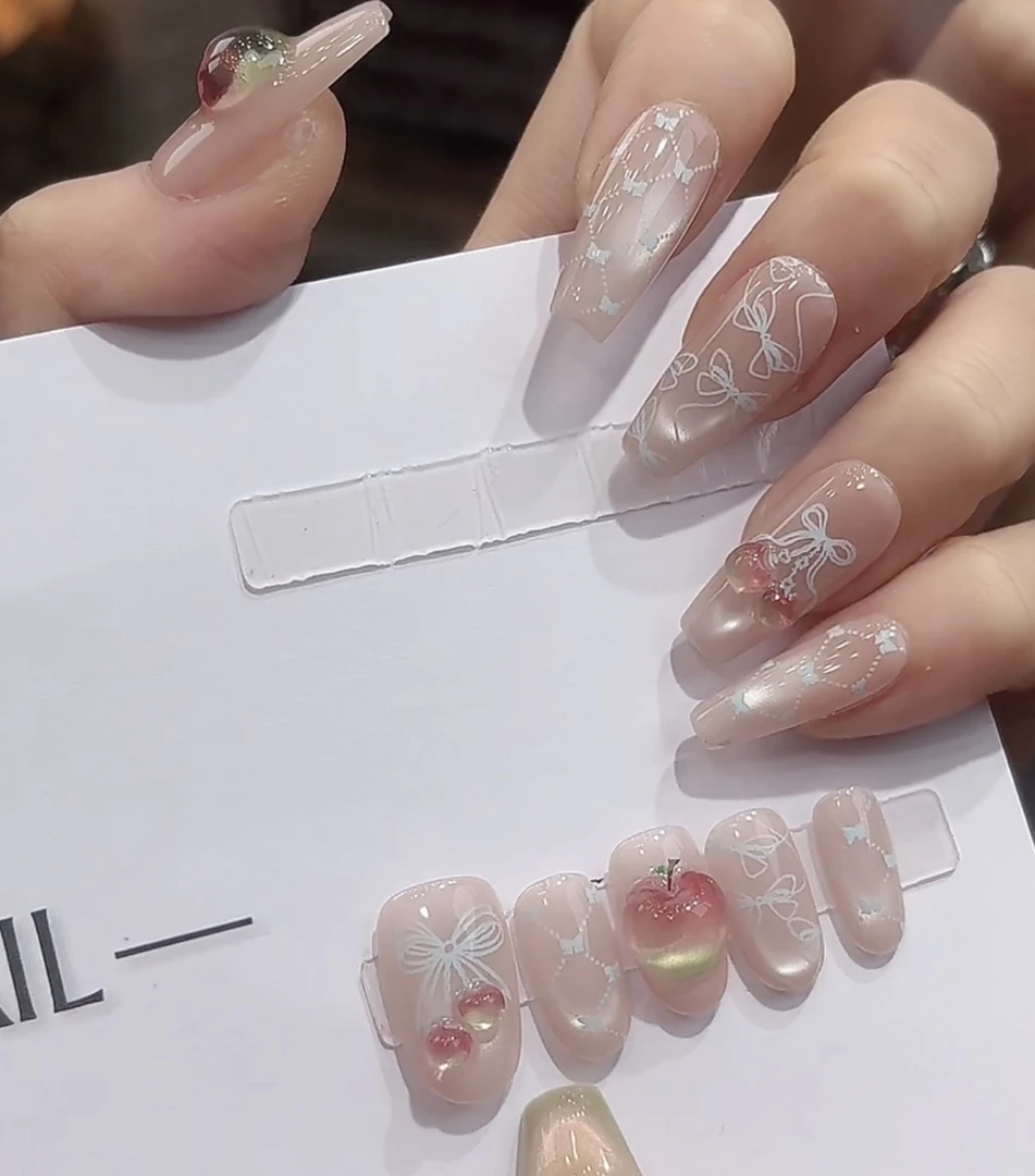EilyNail【琉璃苹果-在仓不用等】轻奢高定猫眼冰透苹果手工穿戴甲