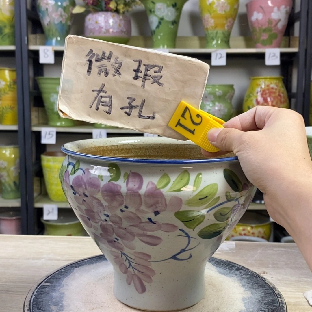 景德镇手工手绘陶瓷花盆