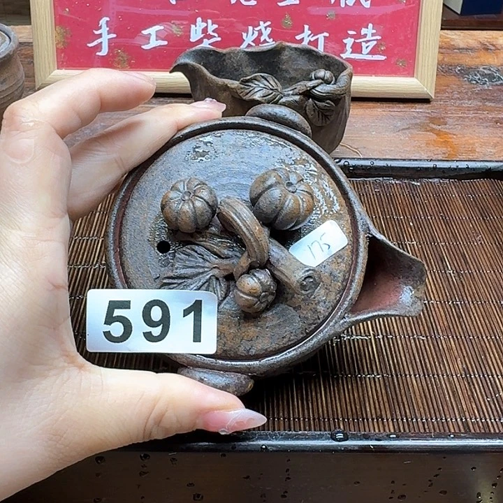 纯手工制作粗陶茶具