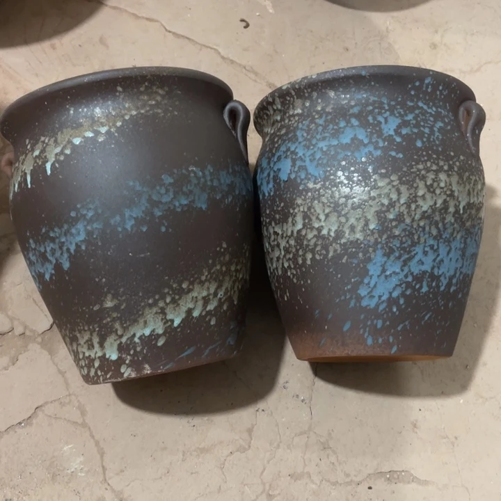 紫砂花盆口径19高度21两只正品