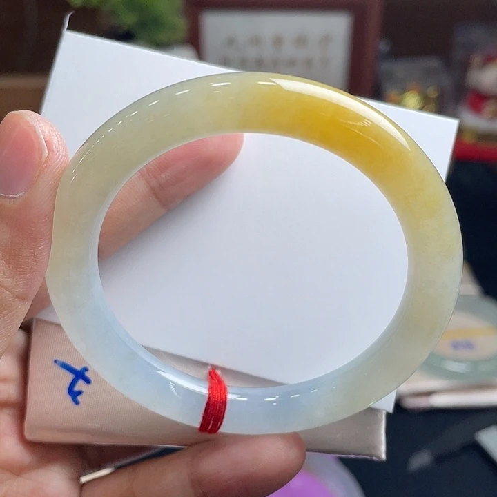未镶嵌手镯翡翠55圆渐变黄翡
