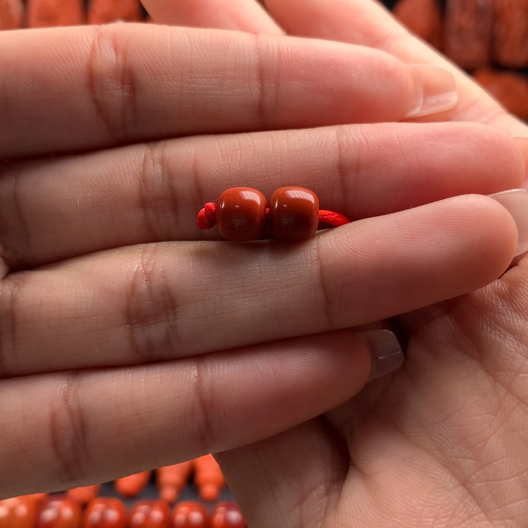 南红玛瑙老型对珠7+未镶嵌