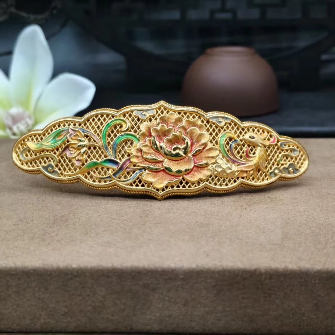 【恒潮珠宝】13.27g足金精品牡丹发簪H0961289