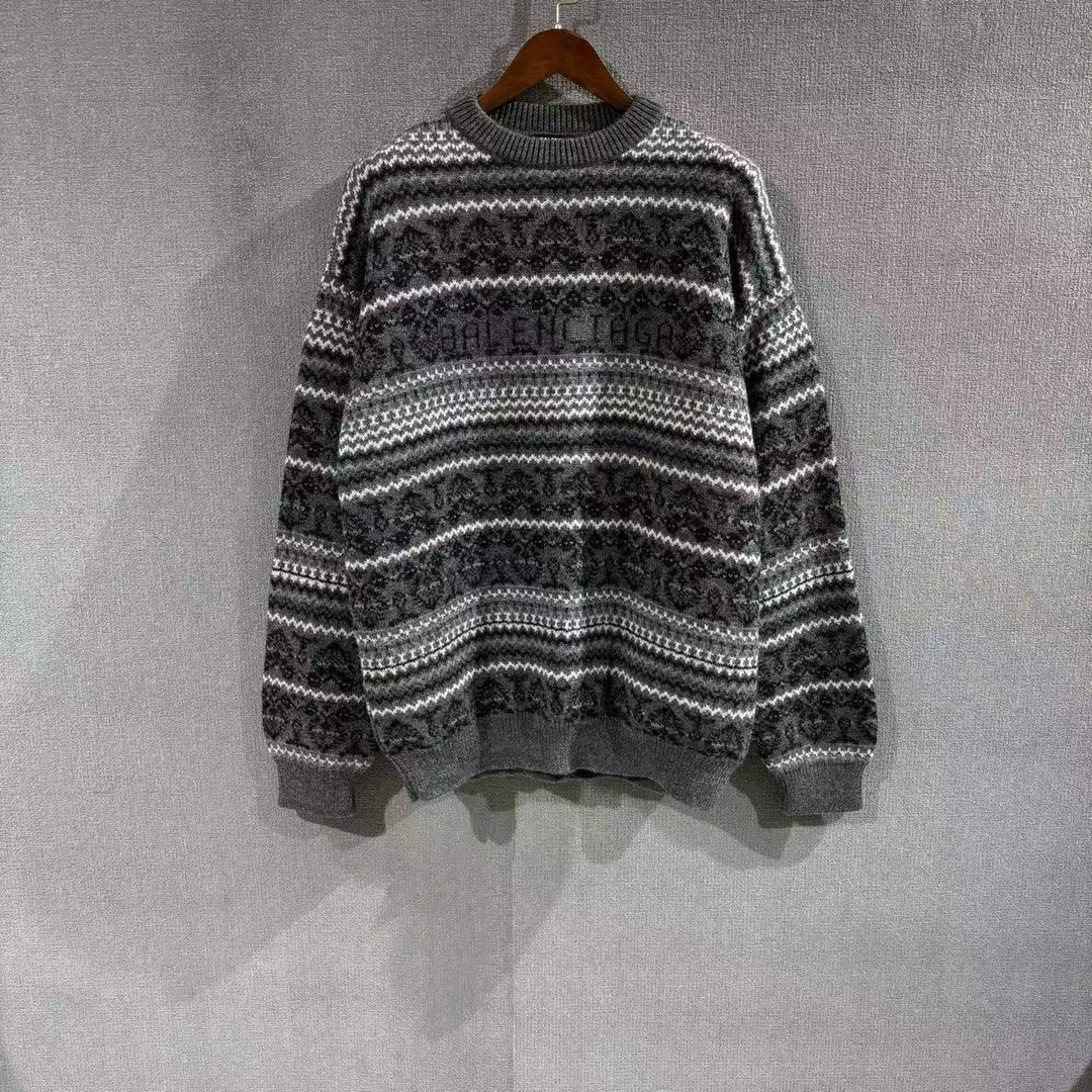 未使用 Balenciaga/巴黎世家 (pm)费尔岛羊毛毛衣 全新m码/2416