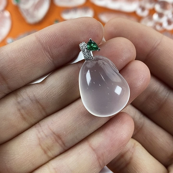 石英质玉银S925镶嵌颈饰