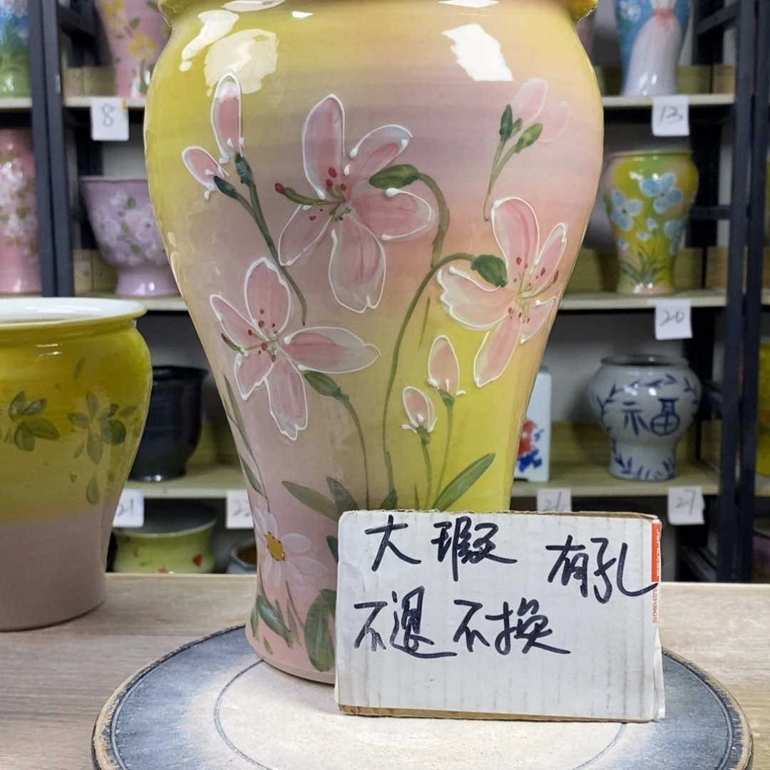 景德镇手工手绘陶瓷花盆
