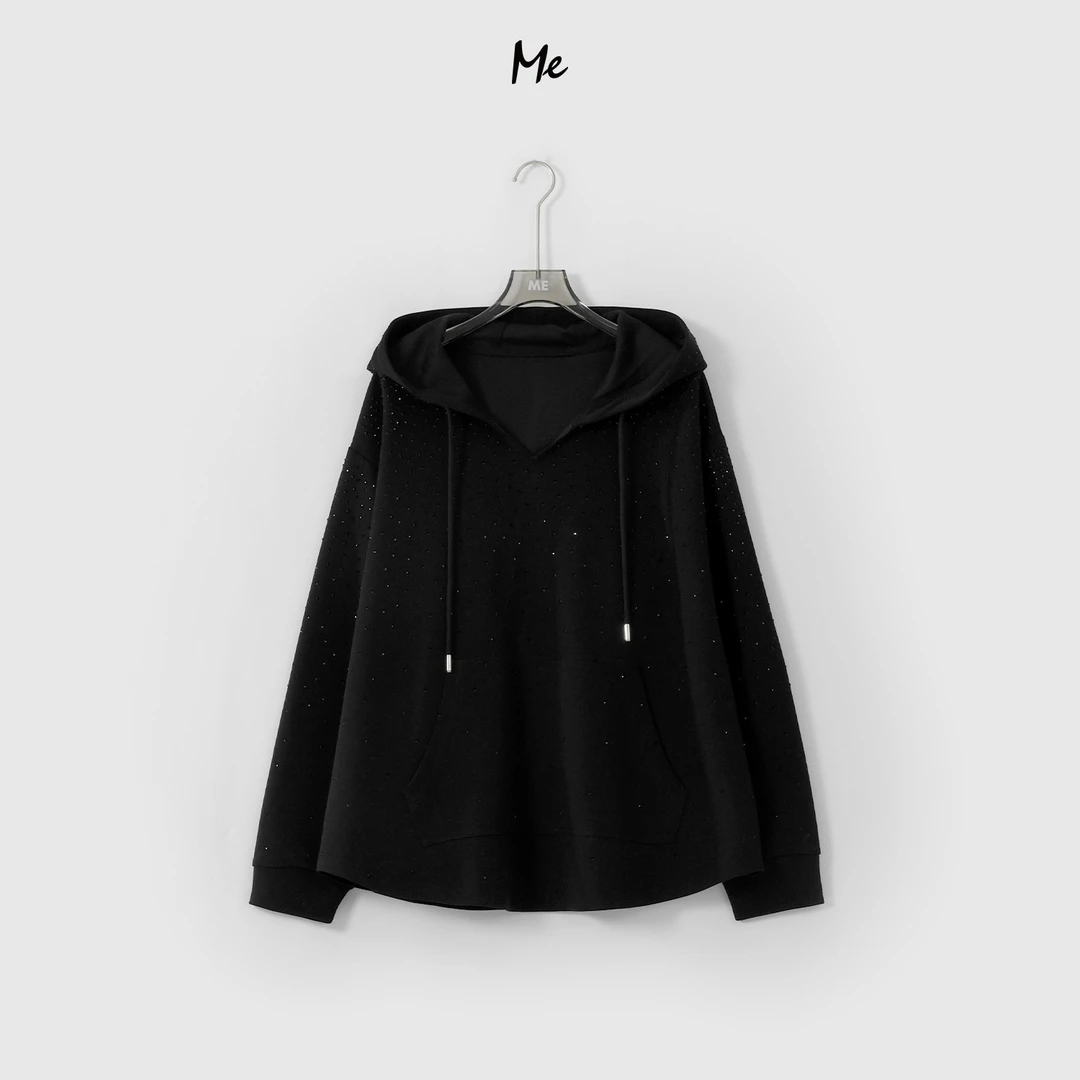 ME【黑钻卫衣】璀璨星空厚实遮肉显瘦耐脏百搭长袖连帽卫衣MEQA0667