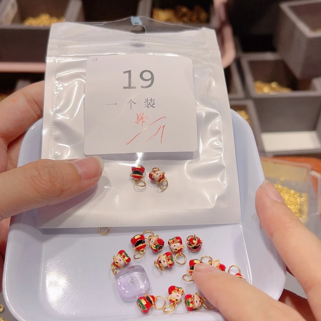 水晶珠宝半成品银S925镀金镶嵌19