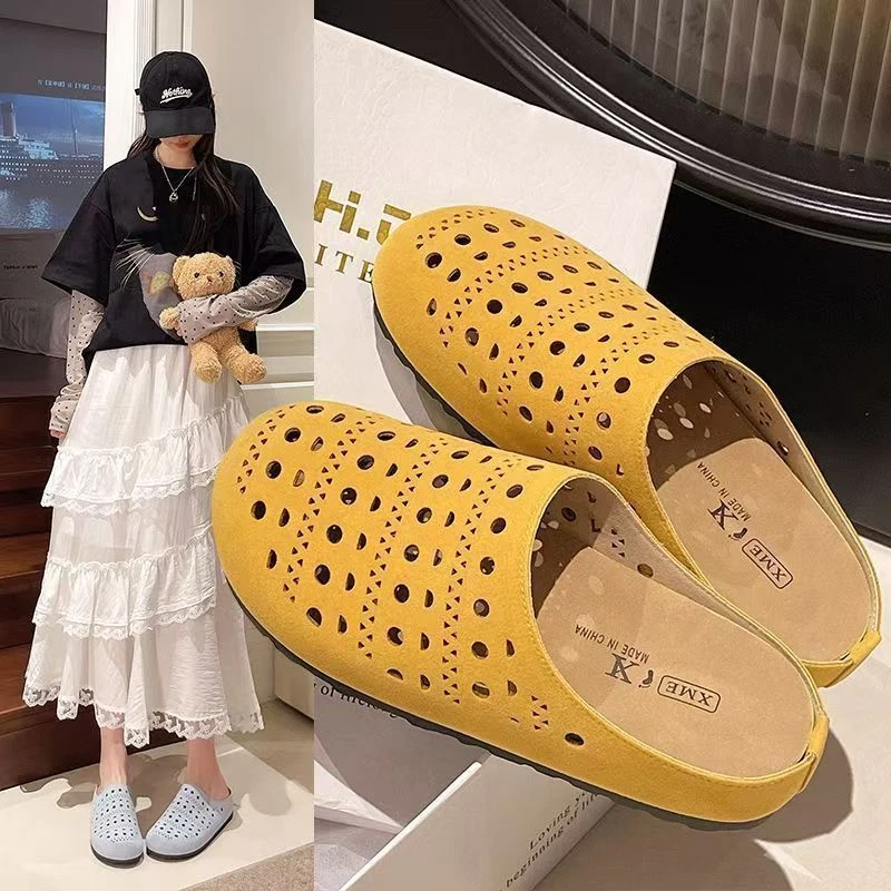 【运费补贴】2025夏季新款网面透气德训休闲运动平底百搭半托鞋时尚