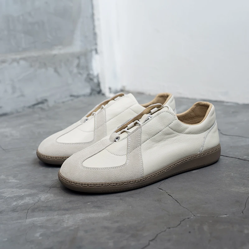 透气软底！一脚蹬懒人鞋2025夏季新款真皮德训鞋男百搭休闲小白鞋