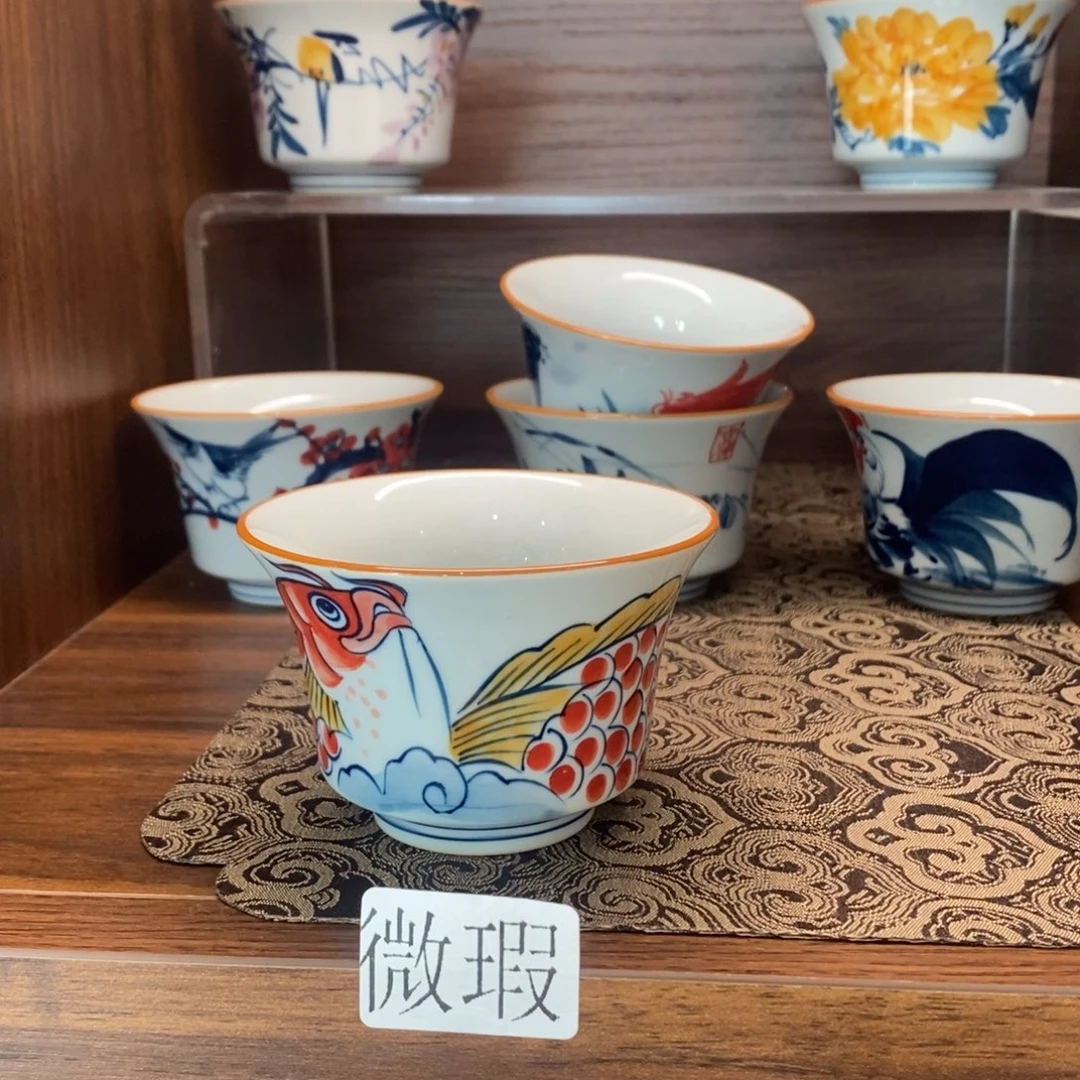 釉下彩老陶泥手工绘制