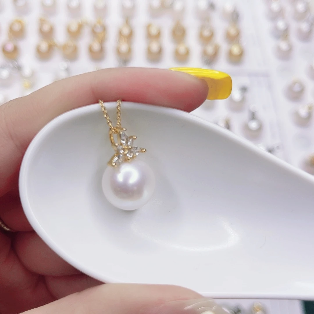 淡水珍珠银S925镶嵌颈饰