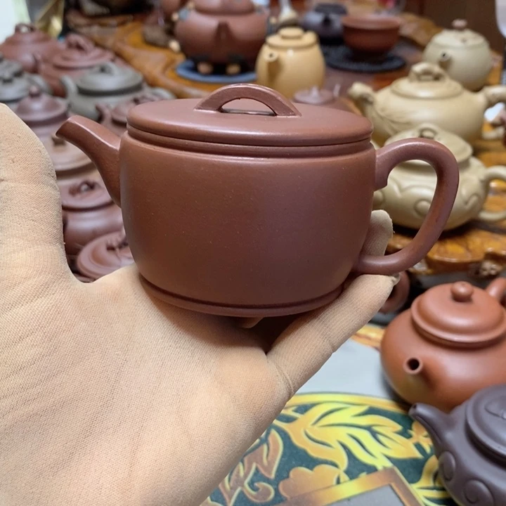 骗***子茶壶底槽青微瑕慎拍不退原矿底槽清汉瓦壶150毫升半手工