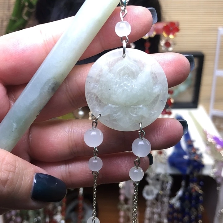 蛇纹石玉未镶嵌发簪