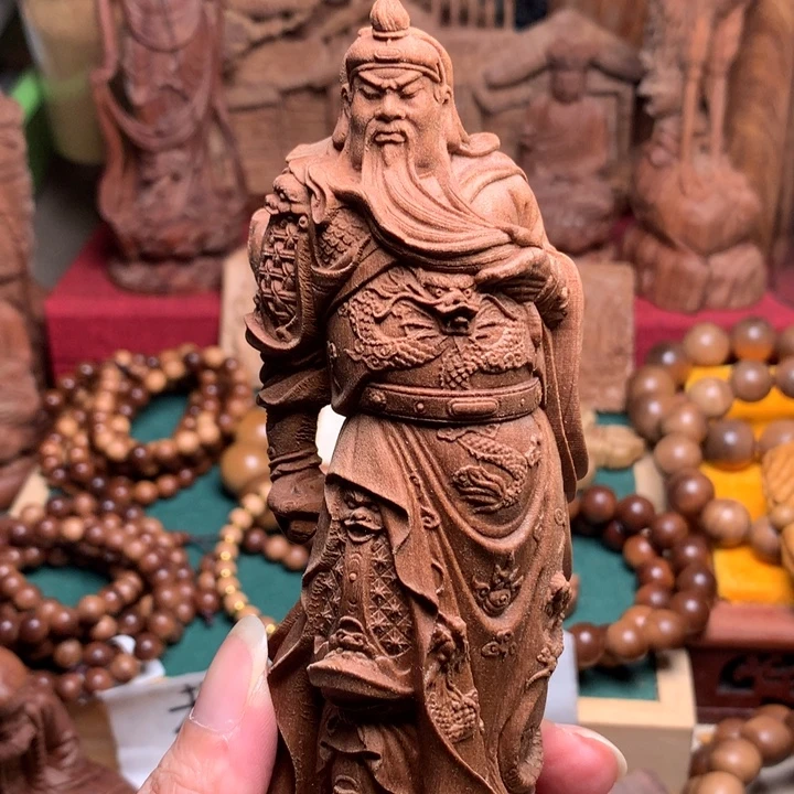 檀香木把件老山檀关二爷