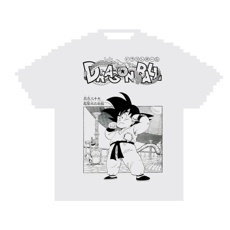 复古动漫 《龙珠》数码直喷透气印花T恤夏季纯棉短袖