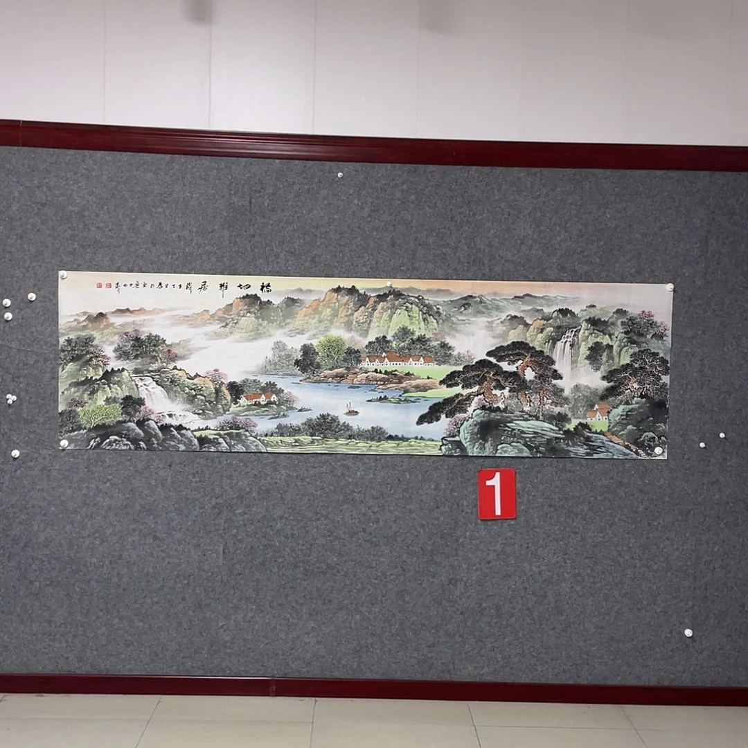 国画妙**花八尺对开画芯 捡漏