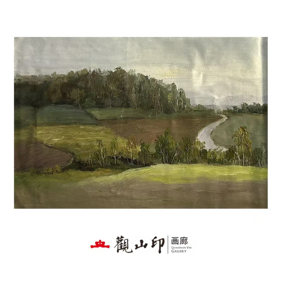 LH原创手绘风景油画39x59cm丛林作品1206