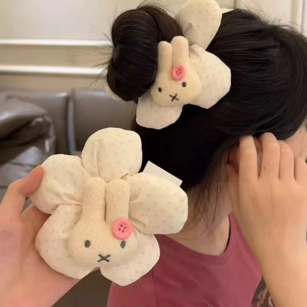可爱卡通米菲兔大肠发圈皮筋扎头发少女心甜美高弹力发饰新款2025