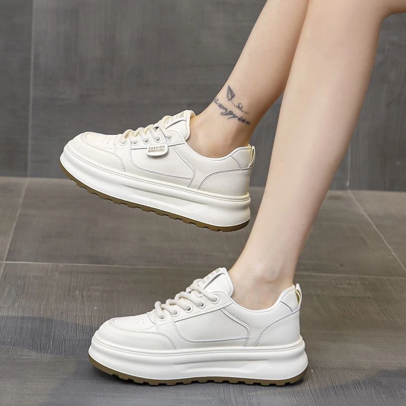厚底小白鞋女2025春季新款女士松糕休闲鞋百搭单鞋女鞋潮流板鞋