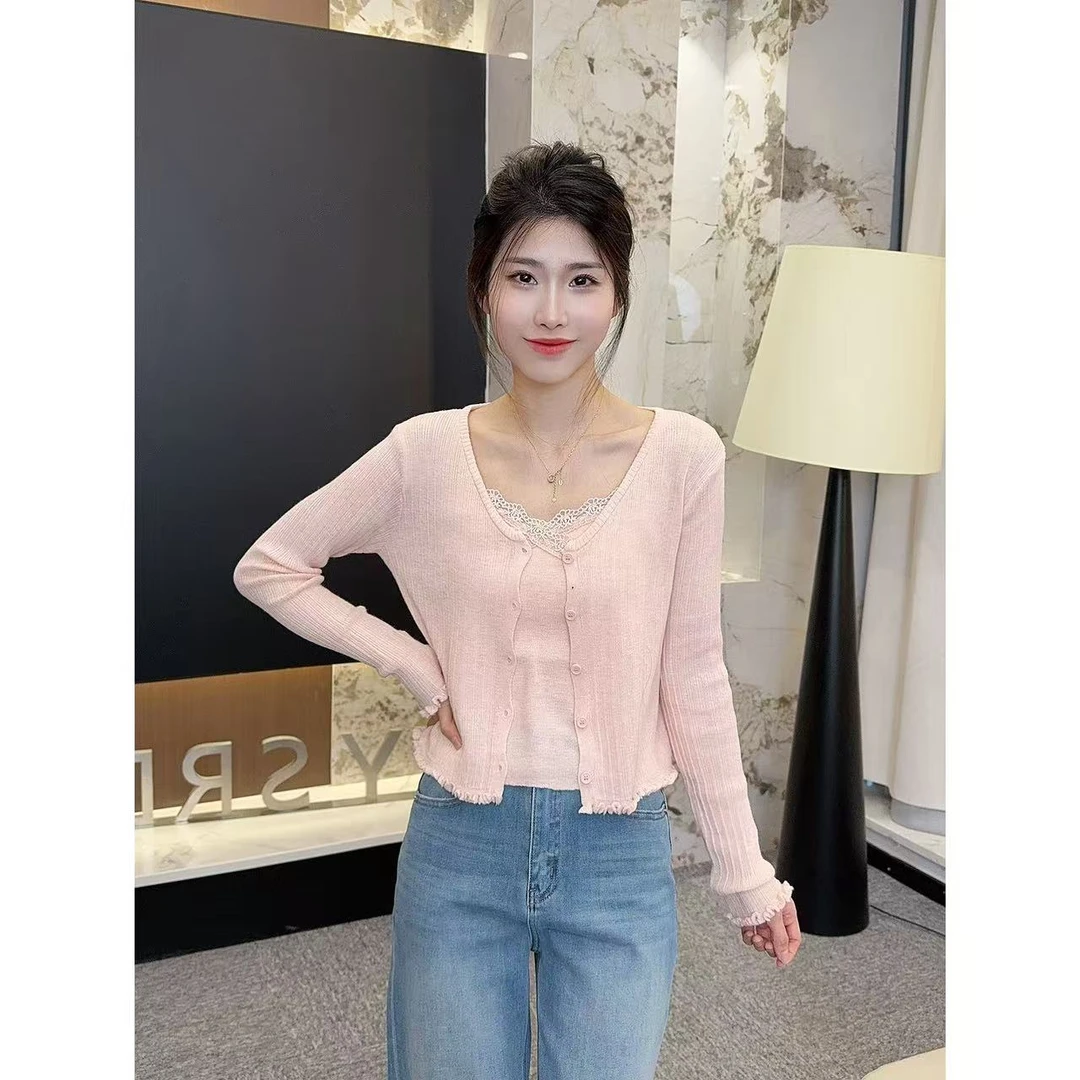 吊带+花边开衫 小允姐姐2025新款时尚气质吊带+花边上衣开衫