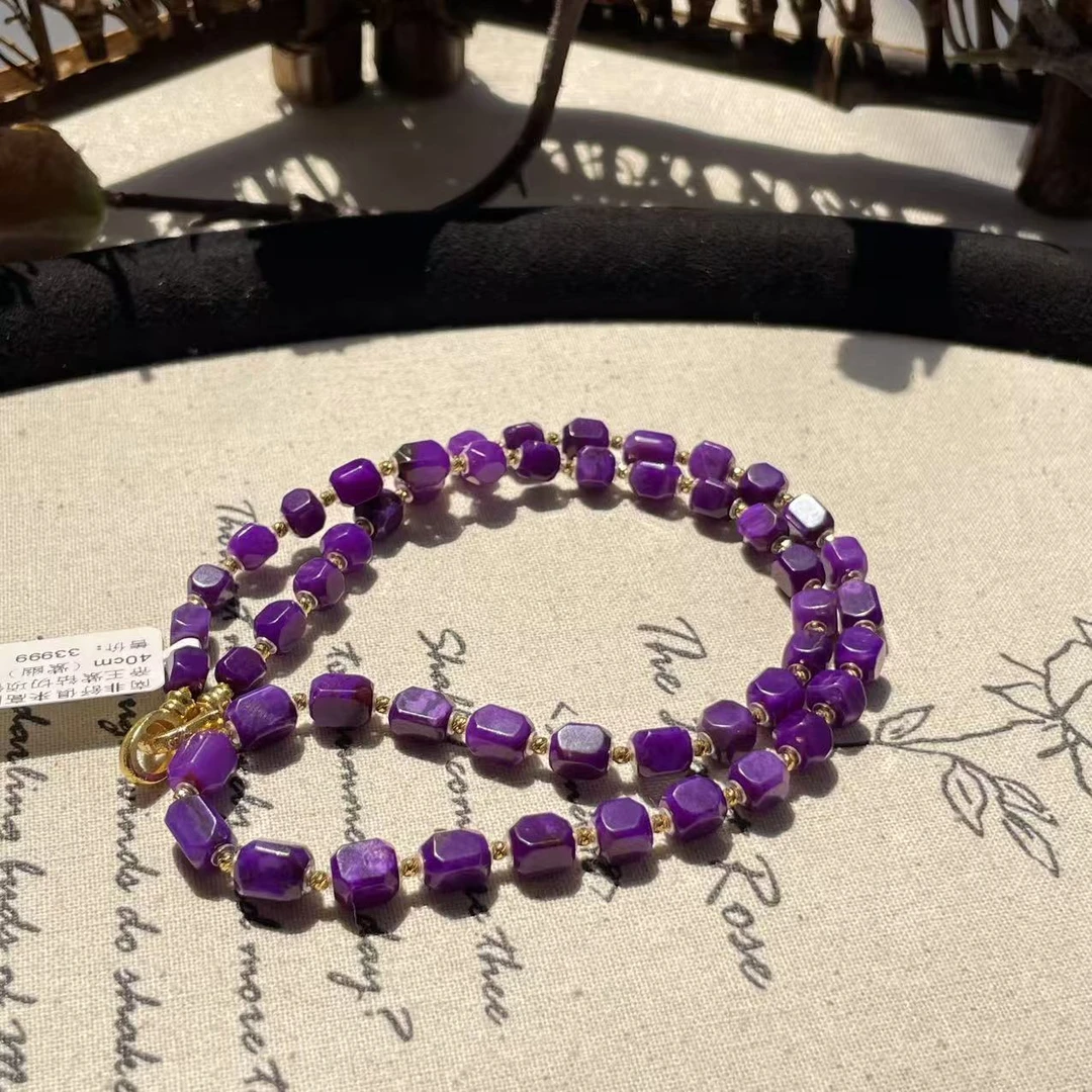 南非舒俱来高阶高冰帝王紫钻切项链18k/40cm/AZB8551（紫幽）