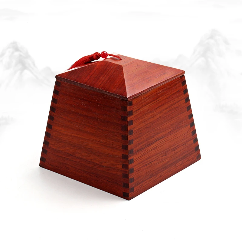 花梨木榫卯素面将兵帽收纳罐  长9.8宽9.8整高12