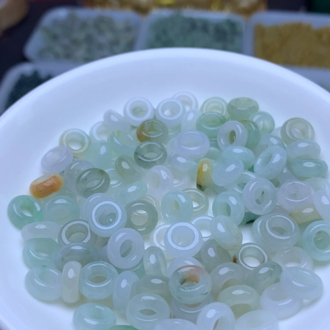 翡翠散珠卡9玉环20个