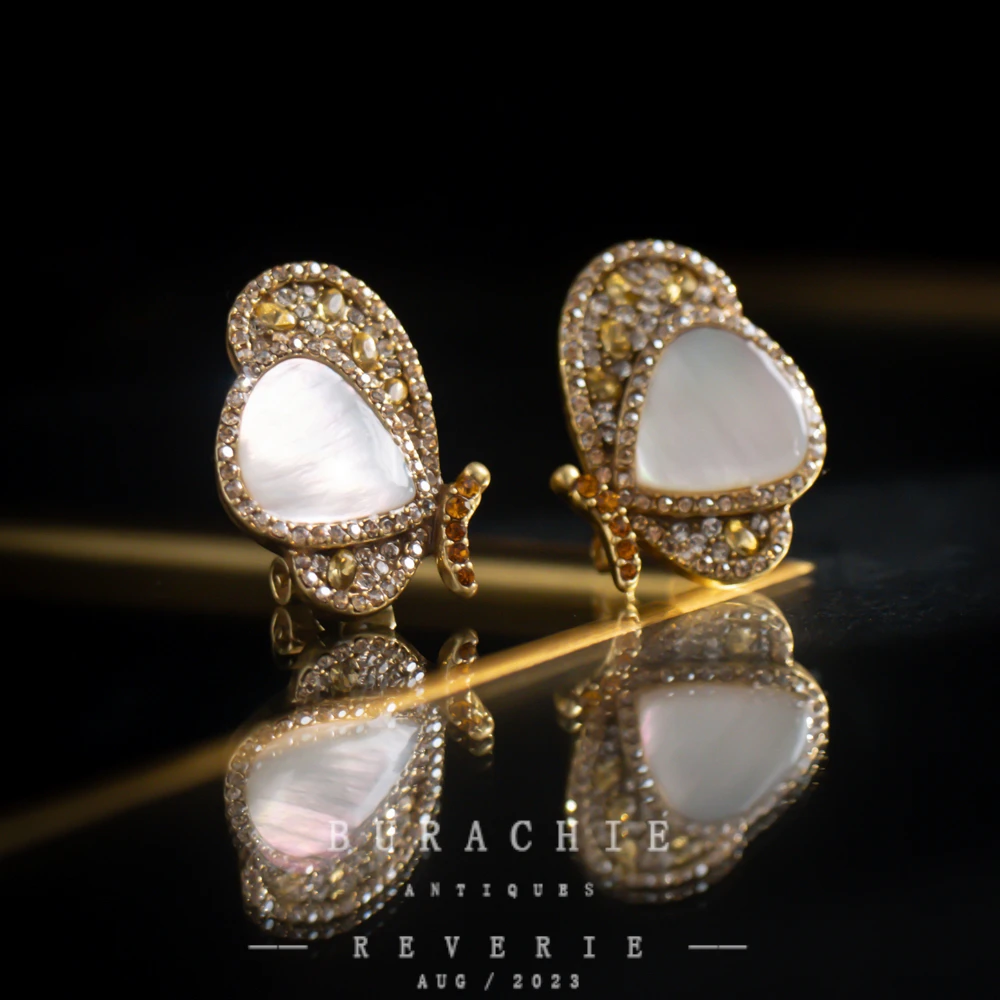 铜合金仿水晶耳饰 【6253】英｜经典原标克拉款CrownFrett