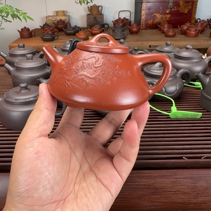 凤***天茶壶紫砂朱泥全手微瑕