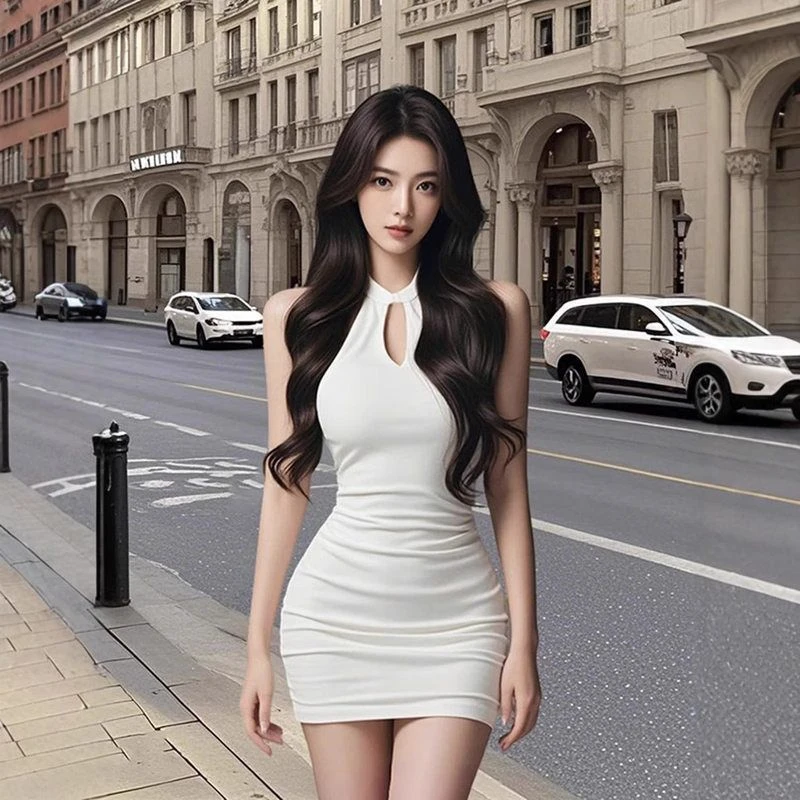 夏天新款A字紫色高档轻奢法式女夏季波点赫本风洋气小个子夏款裙