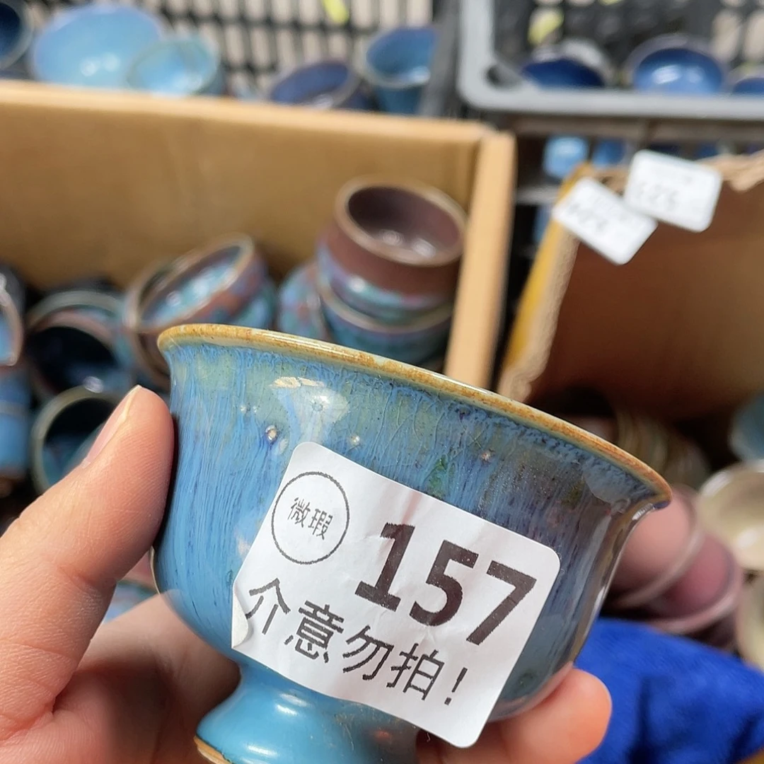 摆件陶神后钧瓷原产地高温烧制微瑕