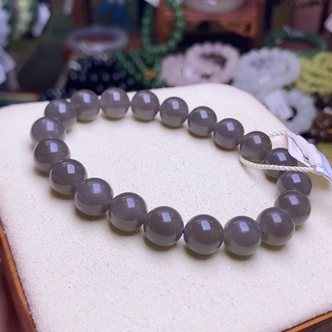 和田玉未镶嵌颈饰孤品清货价烟紫手串10m
