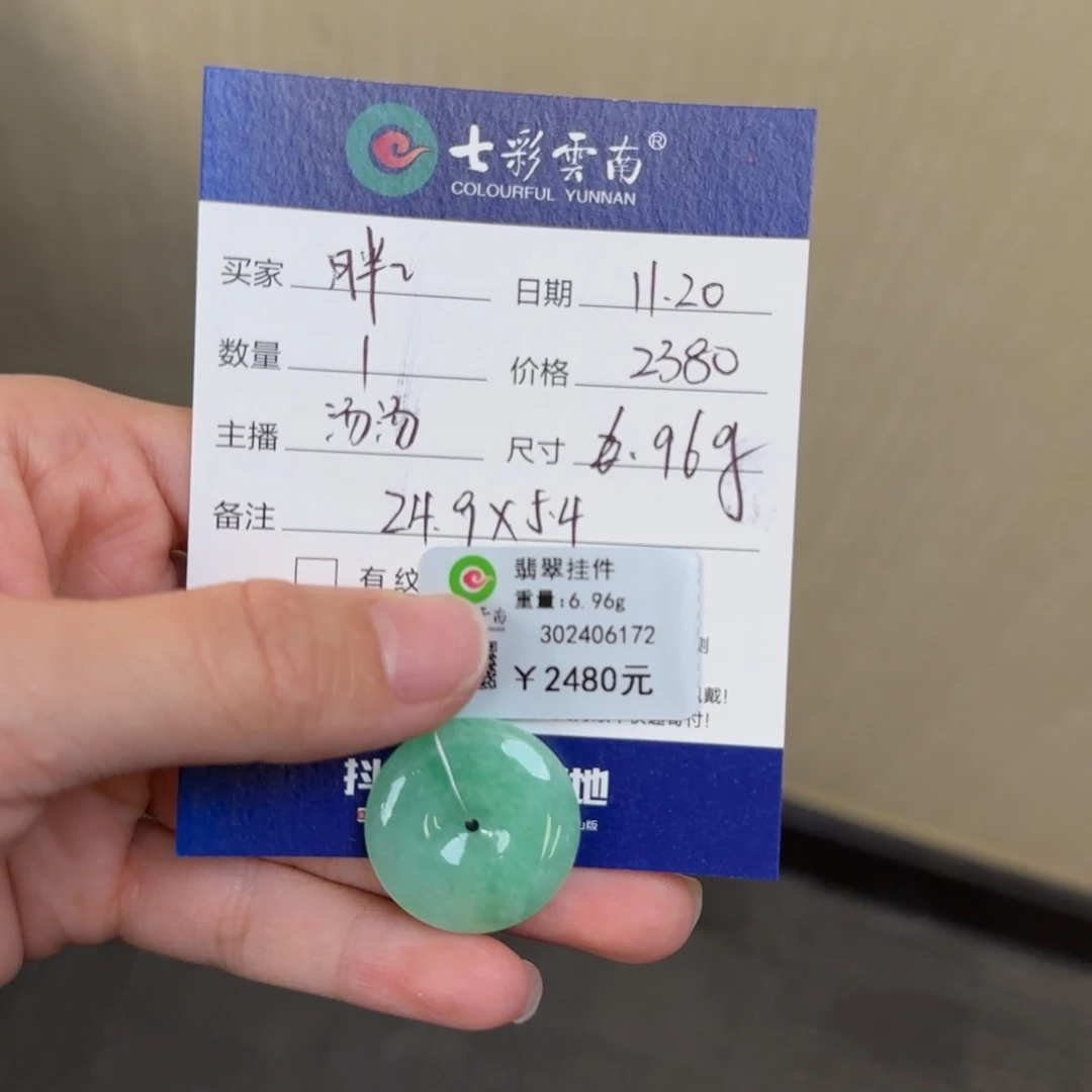 胖***…翡翠未镶嵌颈饰平安扣