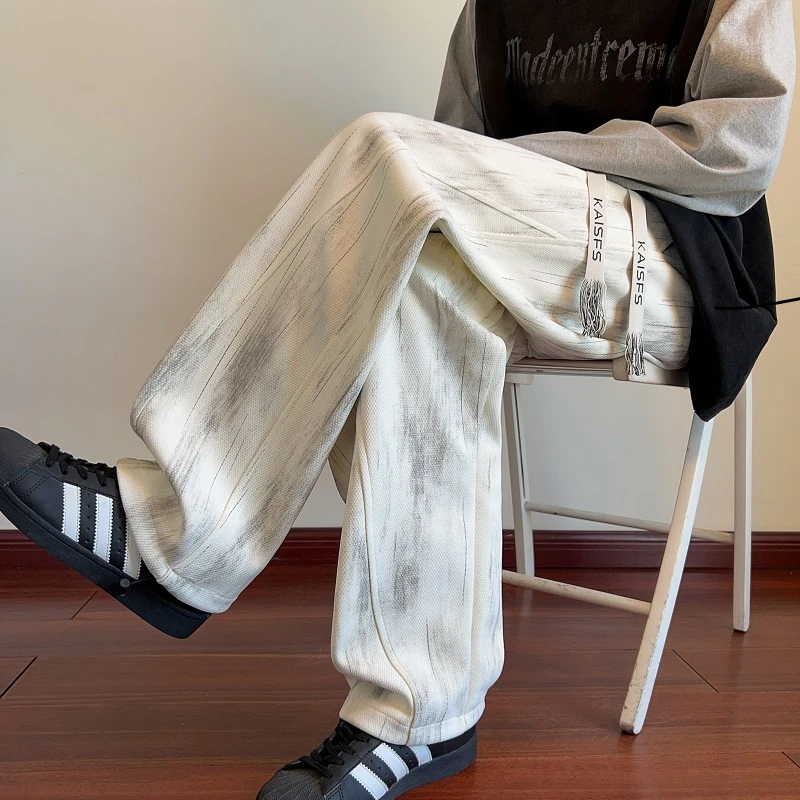 笙巡直筒休闲裤子男款春秋宽松运动长裤男士阔腿男裤男生秋季卫裤