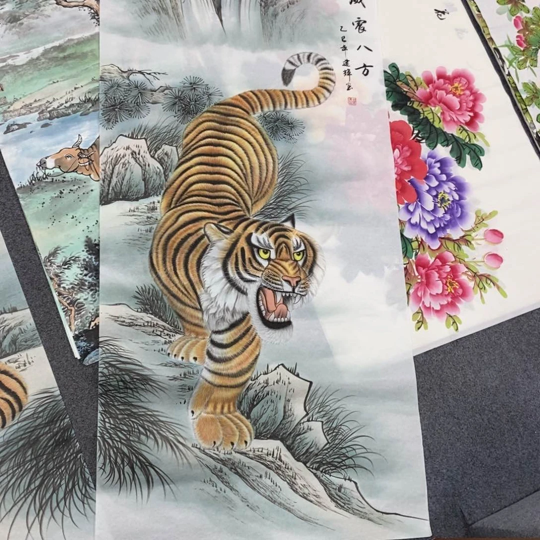 国画永****士尺寸140✖️70四尺工笔老虎