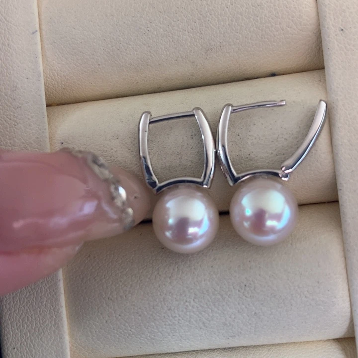 银S925镶嵌耳饰海水珍珠