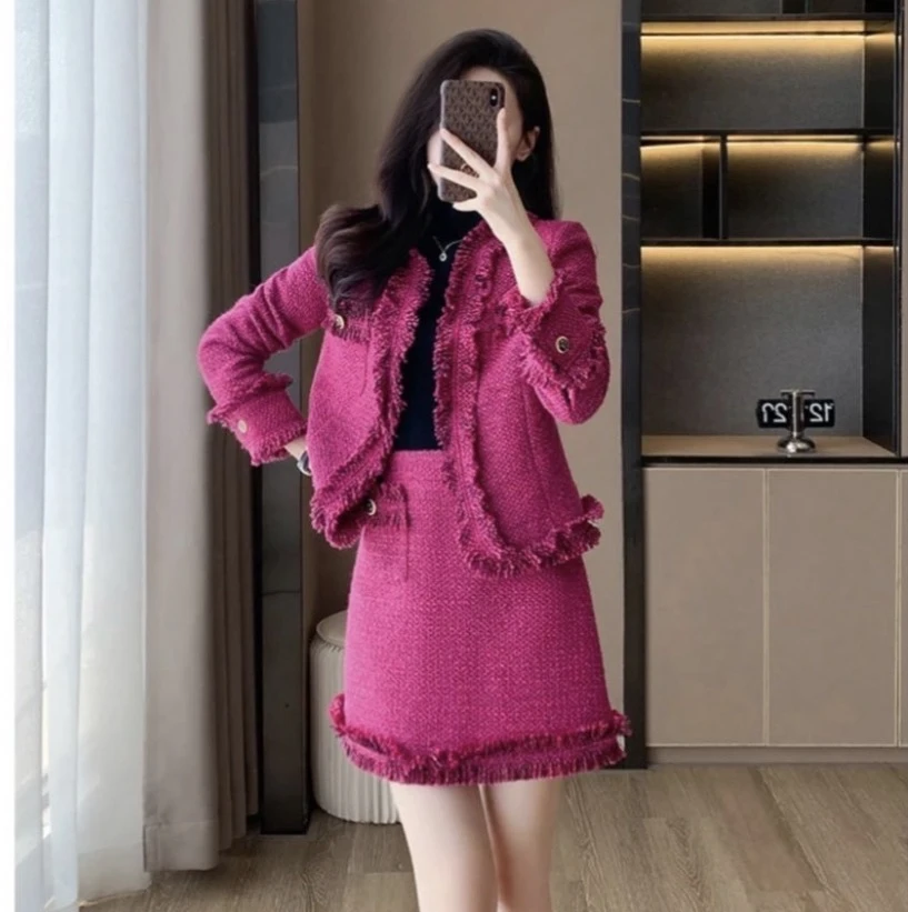 春季新款重工修身显瘦小众设计师款时尚套装女8091