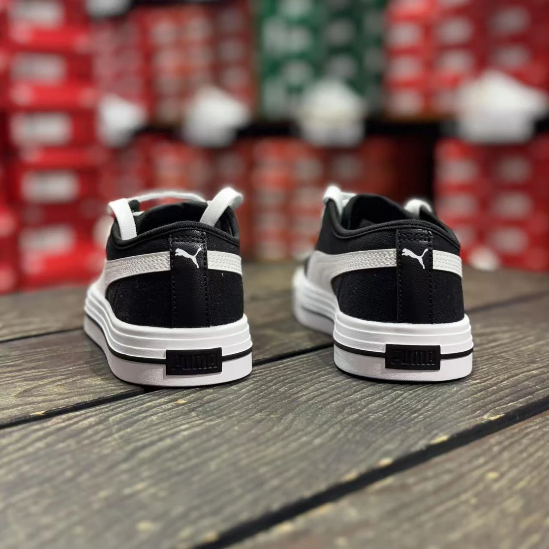 PUMA彪马帆布鞋男鞋女鞋夏新款黑白撞色休闲鞋运动板鞋386393