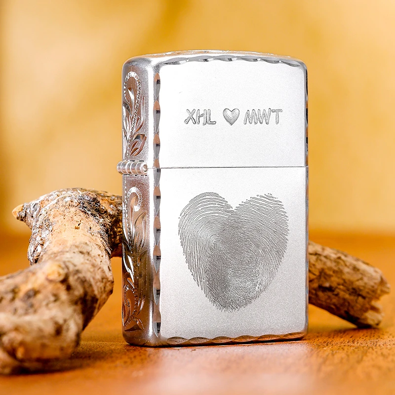 ZIPPO打火机爱之永恒-精雕繁花咬边爱意新年520礼物可刻字DYJ1