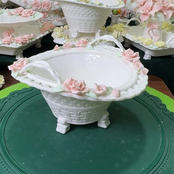玫瑰花重工镂空沙拉碗