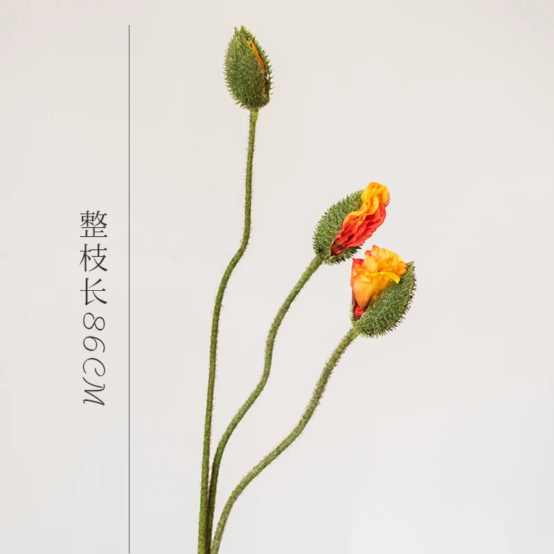 掬涵仿真虞美人装饰花艺果实客厅桌面地面东南亚风