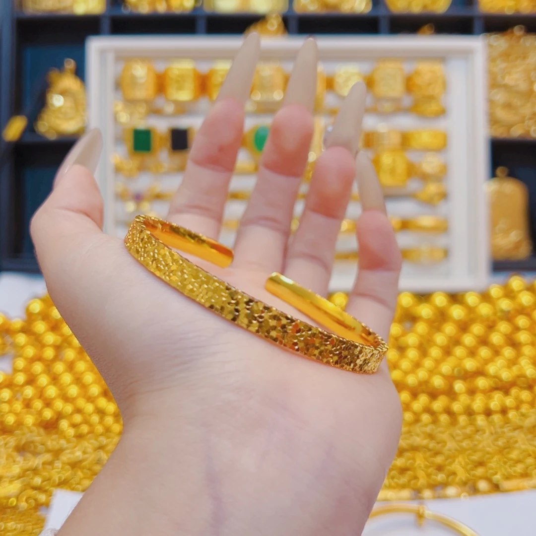 我***海合金合金碎冰冰开口手镯