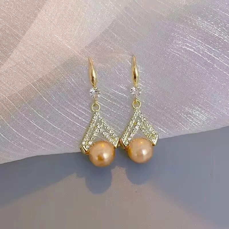 韩国香槟色简约小众耳环ZD0875