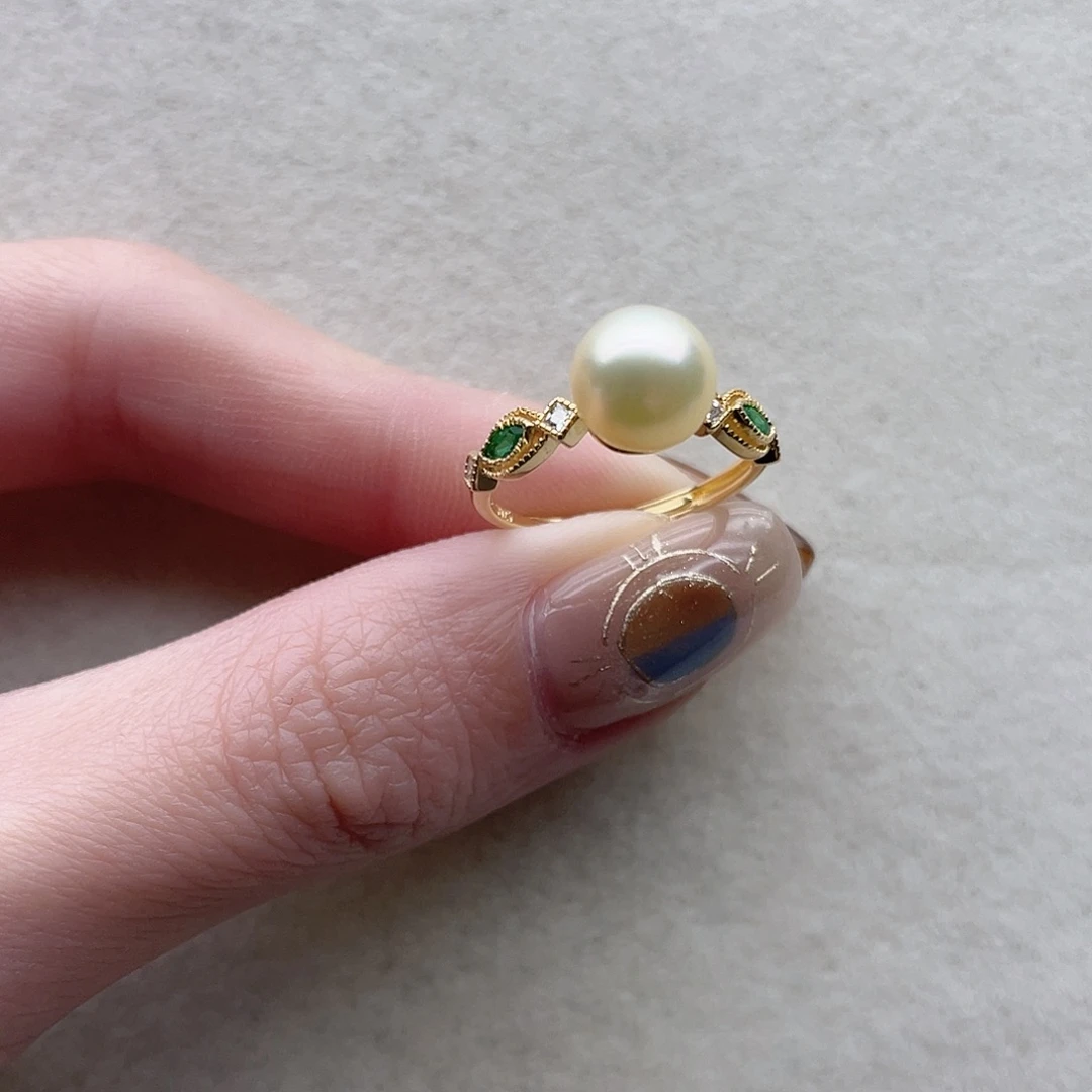 海水珍珠银S925镶嵌戒指66