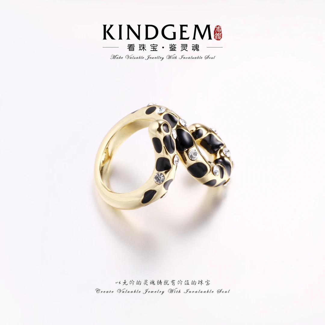 铜合金锆石戒指 法式个性高级感百搭开口戒指 CM35XQEC-21720